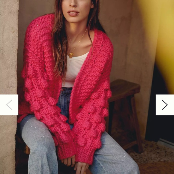 Anthropologie Pamela Chunky Knit Pink Sweater - Picture 2 of 10